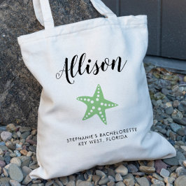 Groene zeesterren bruidsmeisje Canvas tas voor bru