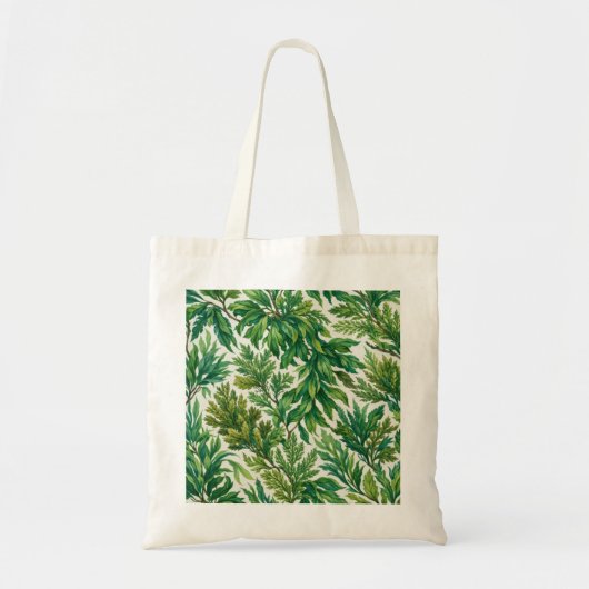 Groene zeewier en kustbotanisch blad tote bag (Voorkant)