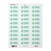 Groene zeewier op blauw etiket (Full Sheet)