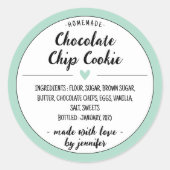 Groene zelfgemaakte chocolade Chip Cookie Ronde Sticker (Voorkant)