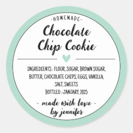 Groene zelfgemaakte chocolade Chip Cookie Ronde Sticker