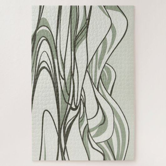 Groene Zen Tranquiliteit |Minimalistische Landscha Legpuzzel (Verticaal)