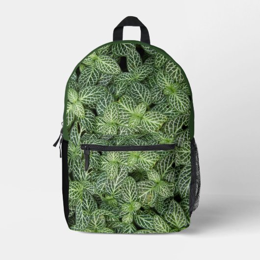 Groene zenuw Plant bladeren bloemig Bedrukte Rugzak (Voorkant)
