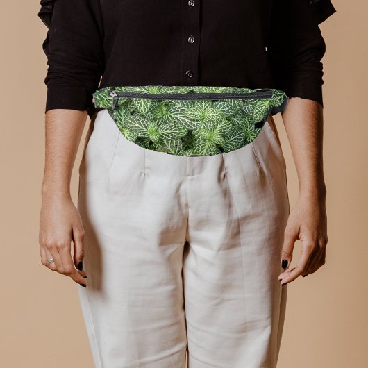 Groene zenuw Plant bladeren bloemig Heuptasje