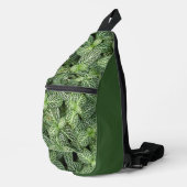 Groene zenuw Plant bladeren bloemig Sling Bag (Rechterhoek)