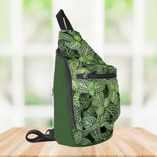 Groene zenuw Plant bladeren bloemig Sling Bag