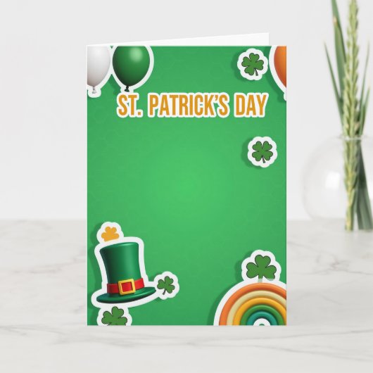 Groene zeshoekige St. Patrick kaart (Voorkant)