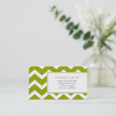 Groene Zig Zag Chevron Patroon Bellen Kaarten (Staand voorkant)