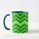 Groene Zig Zag Chevron Patroon Ontwerp Mok (Links)
