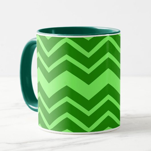 Groene Zig Zag Chevron Patroon Ontwerp Mok