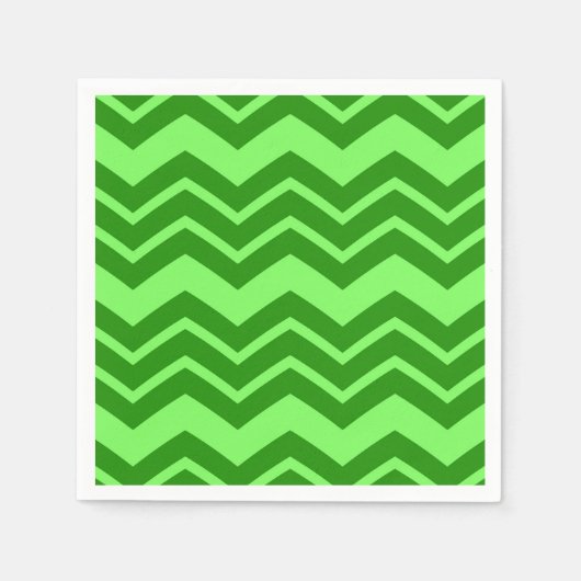 Groene Zig Zag Chevron Patroon Ontwerp Servet (Voorkant)