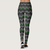 Groene Zig Zag met Black Striping...C Diff Leggings (Achterkant)