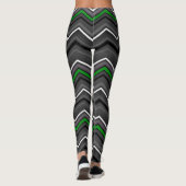 Groene Zig Zag met lint... Maagparese Leggings (Achterkant)
