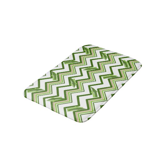 Groene Zig Zag Stripes en Arrows Badmat (Gekanteld)