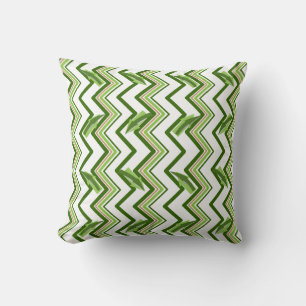 Groene Zig Zag Stripes en Arrows Kussen