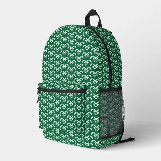 Groene zigzag bedrukte rugzak (Achterkant Hoek Rechts)