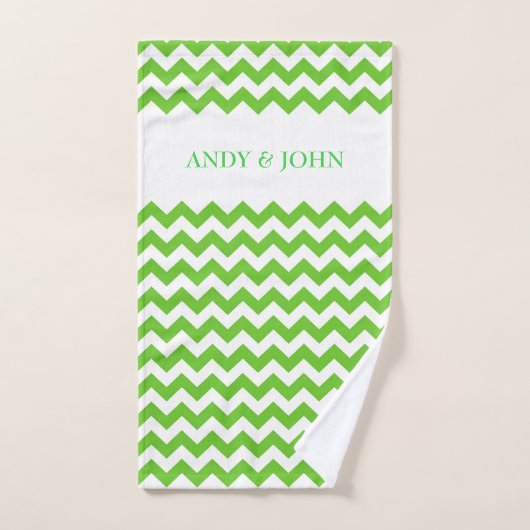 Groene Zigzag Chevron Bad Handdoek (Handdoek)