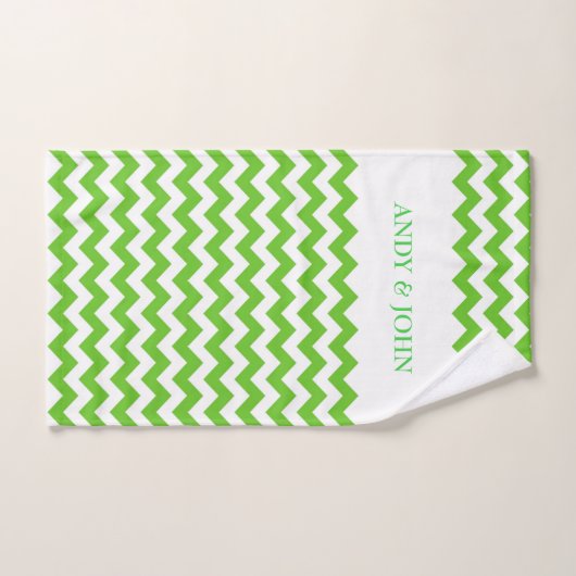 Groene Zigzag Chevron Bad Handdoek (Handdoek)