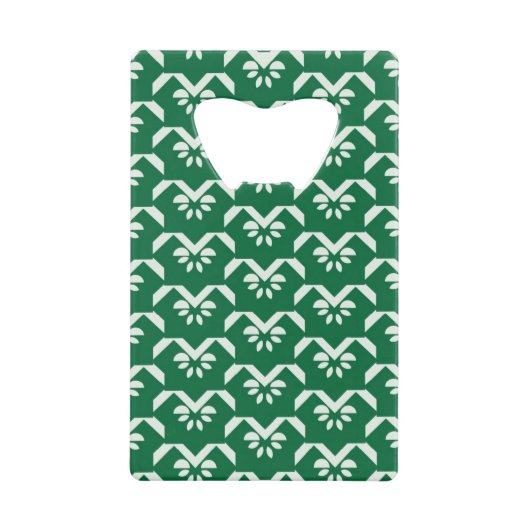 Groene zigzag creditkaart flessenopener (Voorkant)