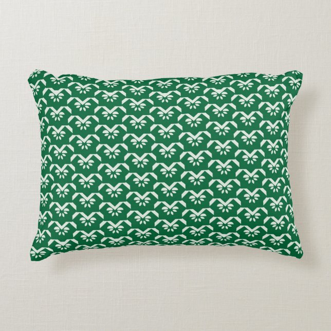 Groene zigzag decoratief kussen (Voorkant)