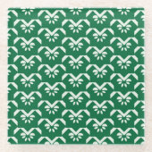 Groene zigzag glazen onderzetter (Voorkant)