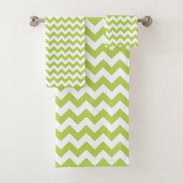 Groene zigzag, Groene Chevron, Geometrisch Patroon Bad Handdoek