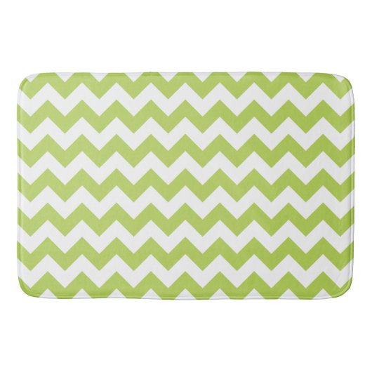Groene zigzag, Groene Chevron, Geometrisch Patroon Badmat (Voorkant)