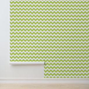 Groene zigzag, Groene Chevron, Geometrisch Patroon Behang