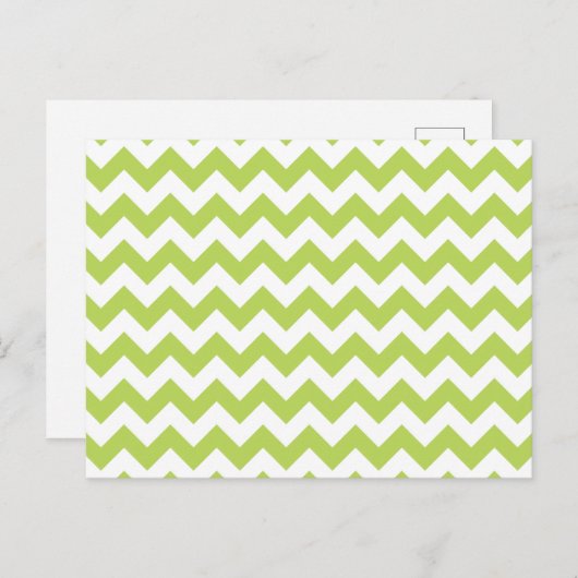 Groene zigzag, Groene Chevron, Geometrisch Patroon Briefkaart (Voorkant / Achterkant)