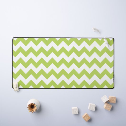 Groene zigzag, Groene Chevron, Geometrisch Patroon Bureaumat (Kindertafel)