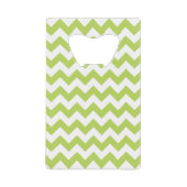 Groene zigzag, Groene Chevron, Geometrisch Patroon Creditkaart Flessenopener (Voorkant)