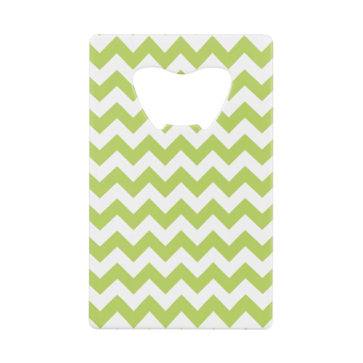 Groene zigzag, Groene Chevron, Geometrisch Patroon Creditkaart Flessenopener (Voorkant)