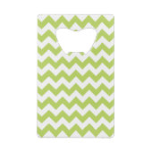 Groene zigzag, Groene Chevron, Geometrisch Patroon Creditkaart Flessenopener (Achterkant)
