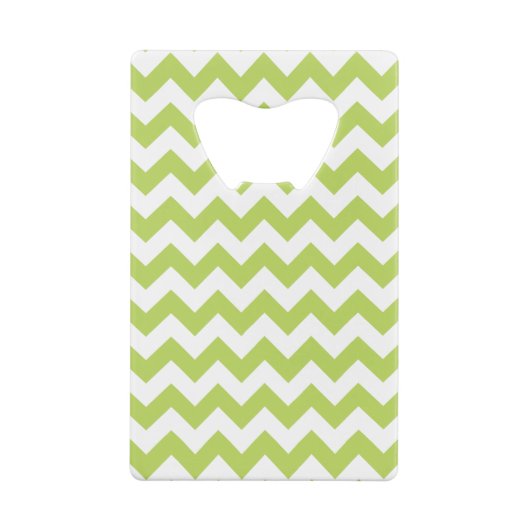 Groene zigzag, Groene Chevron, Geometrisch Patroon Creditkaart Flessenopener (Achterkant)
