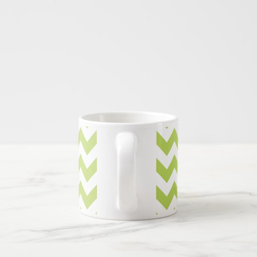 Groene zigzag, Groene Chevron, Geometrisch Patroon Espresso Kop (Achterkant)