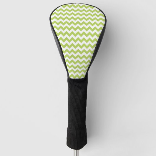 Groene zigzag, Groene Chevron, Geometrisch Patroon Golfheadcover (Voorkant)