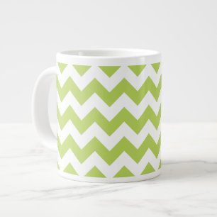 Groene zigzag, Groene Chevron, Geometrisch Patroon Grote Koffiekop
