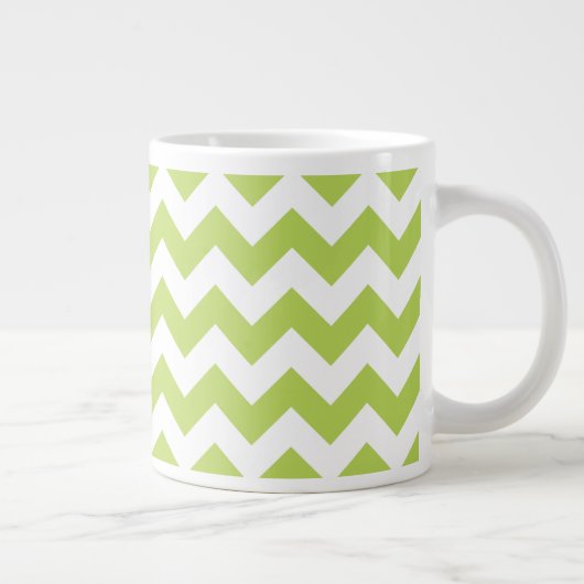 Groene zigzag, Groene Chevron, Geometrisch Patroon Grote Koffiekop (Rechts)
