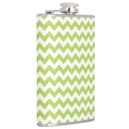 Groene zigzag, Groene Chevron, Geometrisch Patroon Heupfles (Rechts)