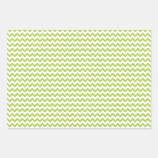 Groene zigzag, Groene Chevron, Geometrisch Patroon Inpakpapier Vel (Voorkant 3)