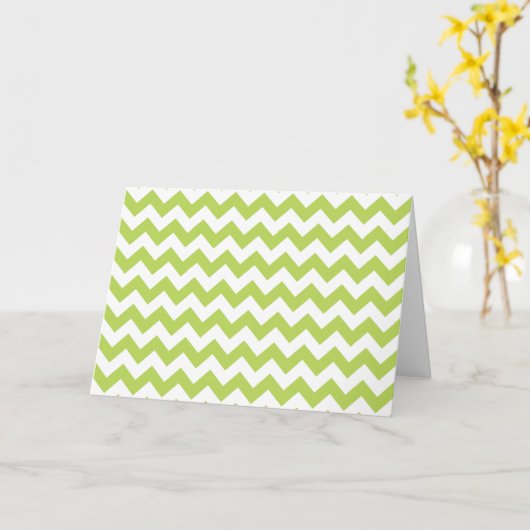 Groene zigzag, Groene Chevron, Geometrisch Patroon Kaart (Gele Bloem)