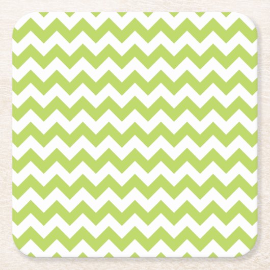 Groene zigzag, Groene Chevron, Geometrisch Patroon Kartonnen Onderzetters (Voorkant)