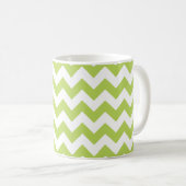 Groene zigzag, Groene Chevron, Geometrisch Patroon Koffiemok (Voorkant rechts)