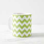 Groene zigzag, Groene Chevron, Geometrisch Patroon Koffiemok (Voorkant links)