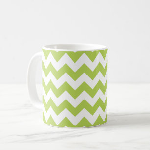 Groene zigzag, Groene Chevron, Geometrisch Patroon Koffiemok