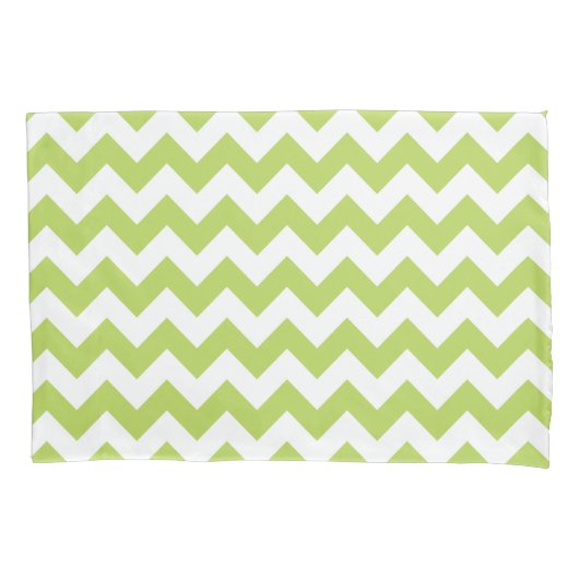 Groene zigzag, Groene Chevron, Geometrisch Patroon Kussensloop (Voorkant)