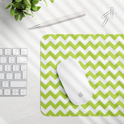 Groene zigzag, Groene Chevron, Geometrisch Patroon Muismat