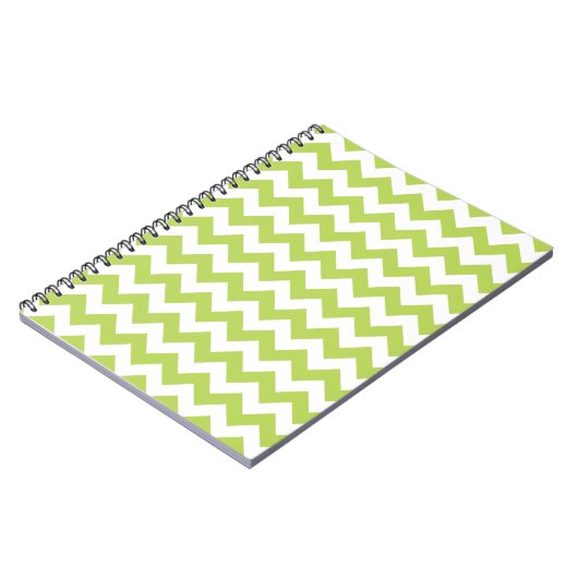 Groene zigzag, Groene Chevron, Geometrisch Patroon Notitieboek (Linkerzijde)