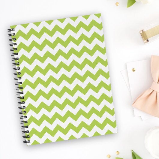 Groene zigzag, Groene Chevron, Geometrisch Patroon Notitieboek