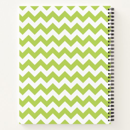 Groene zigzag, Groene Chevron, Geometrisch Patroon Notitieboek (Achterkant)
